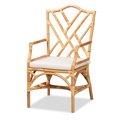 Baxton Studio Delta Modern and Contemporary Natural Finished Rattan Armchair 185-11881-Zoro